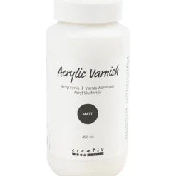 Acrylic Slutfernissa, matt, transparent, vit, 450 ml/ 1 flaska