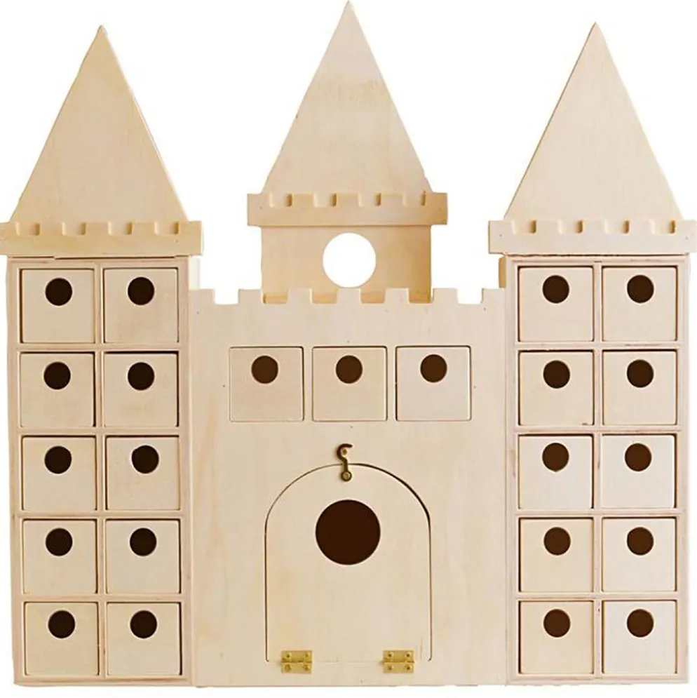 Adventskalender i trä som kan dekoreras, stl. 42x27 cm, 1 st.