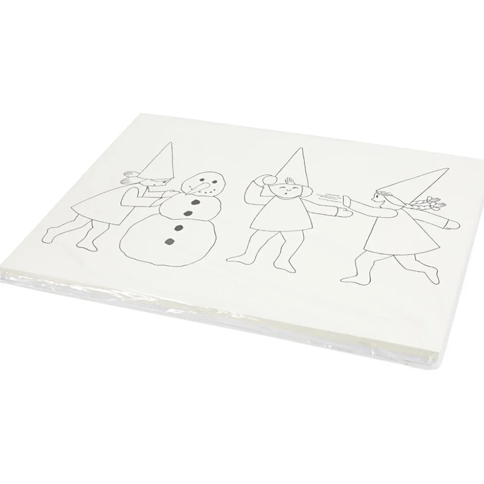 Adventskalender med nissar som har snöbollskrig, A3, stl. 30x42 cm, vit, 30 st./ 1 förp.