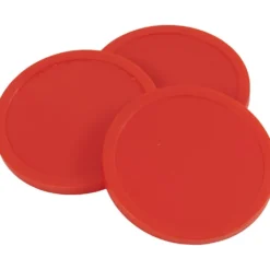 Airhockey-puck, H: 0,5 cm, Dia. 7,5 cm, röd, 12 g, 15 st./ 1 förp.