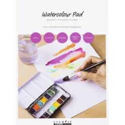 Akvarellblock, A4, ark 210x297 mm, Kallpressad,Medelgrov, 300 g, vit, 20 ark/ 1 st.