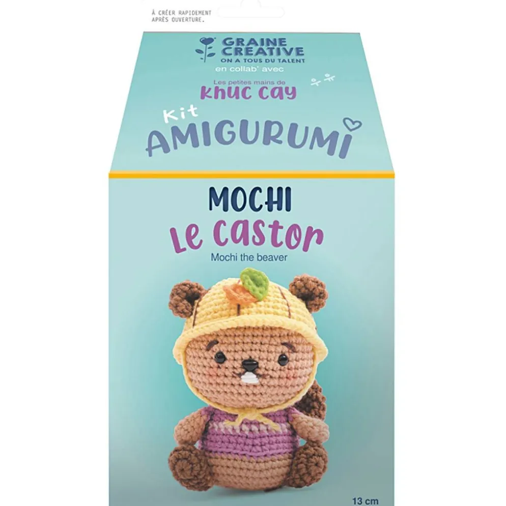 Amigurumi Virkningskit, Bävern Mochi, stl. 13 cm, 1 förp.