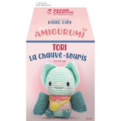 Amigurumi Virkningskit, Fladdermusen Tori, stl. 13 cm, 1 förp.
