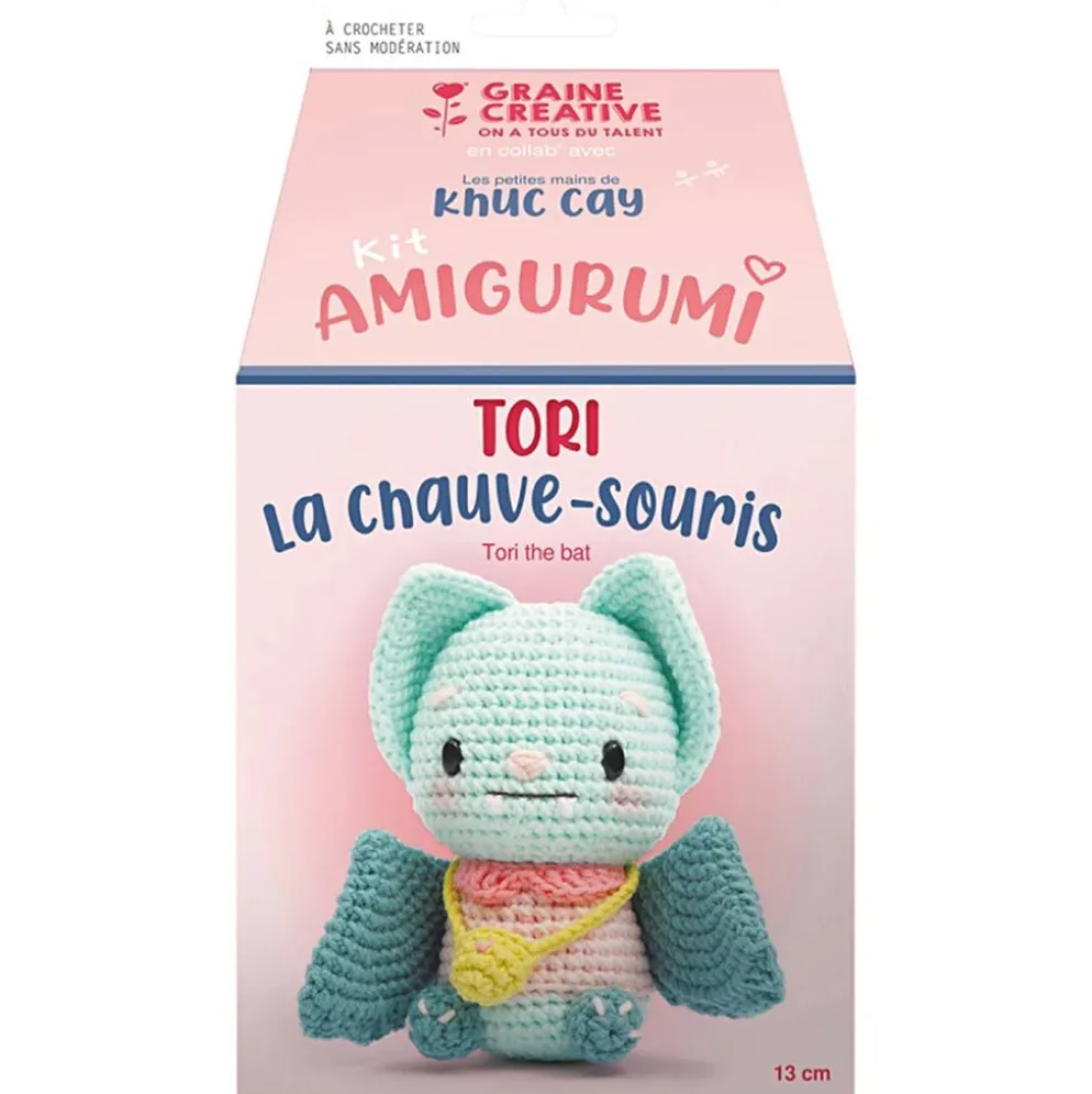 Amigurumi Virkningskit, Fladdermusen Tori, stl. 13 cm, 1 förp.