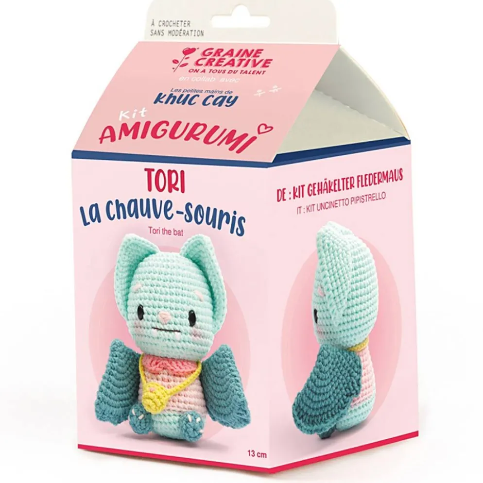 Amigurumi Virkningskit, Fladdermusen Tori, stl. 13 cm, 1 förp.