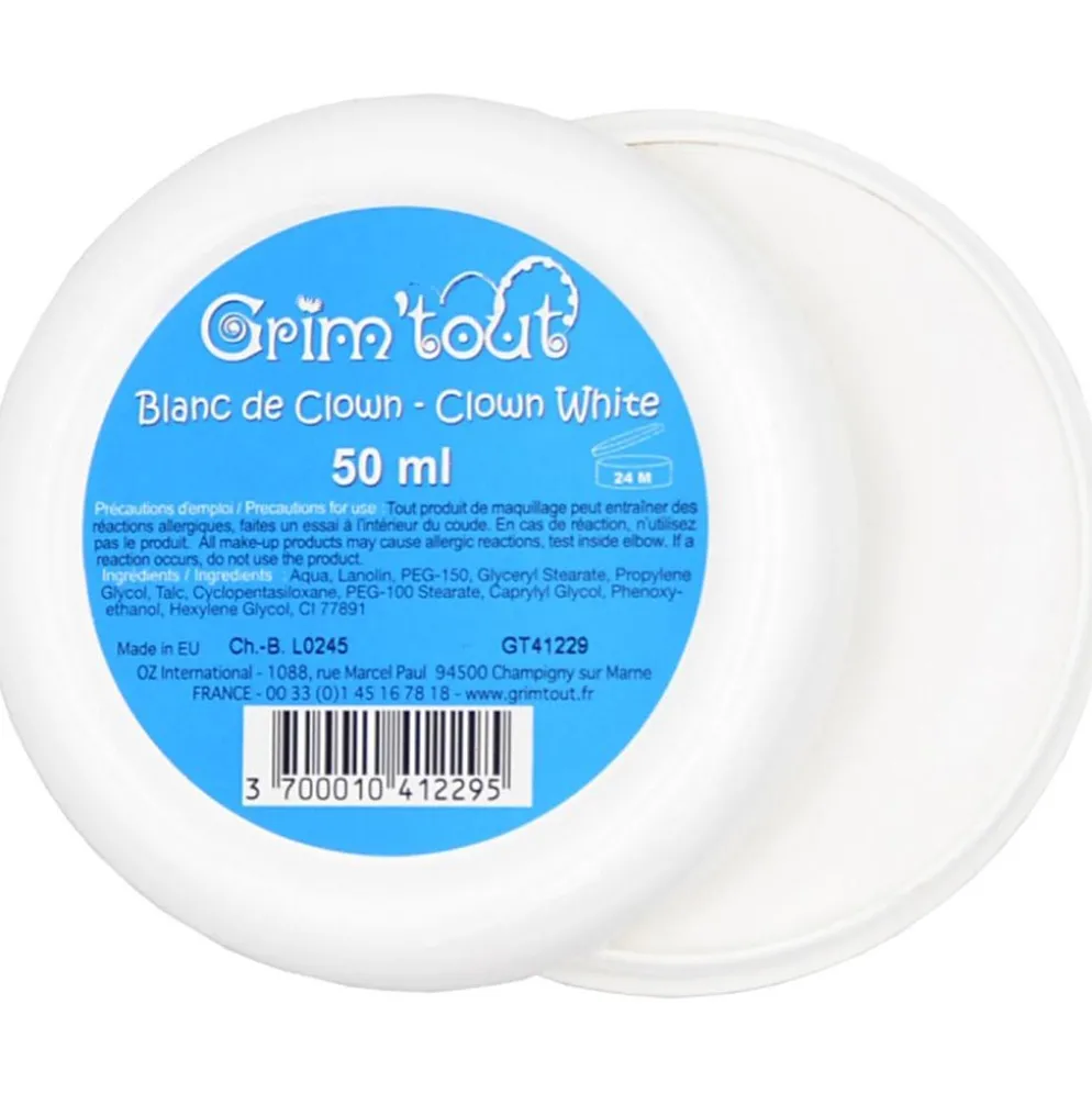 Ansiktsmålning clown, vit, 50 ml/ 1 burk