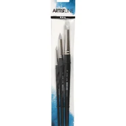 Artist Line Pensel, nr. 2+6+10, L: 19-25 cm, B: 6+10+15 mm, platta,runda, 3 st./ 1 förp.