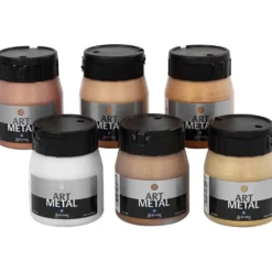 Art Metal Färg, nr. 5102, 5104, 5106, 5108, 5109, 5110, metallicfärger, 6x250 ml/ 1 förp.