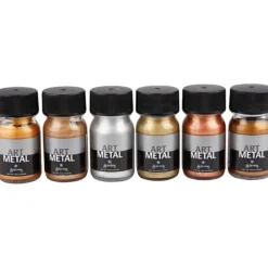 Art Metal Färg, nr. 5102, 5104, 5106, 5108, 5109, 5110, metallicfärger, 6x30 ml/ 1 förp.