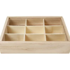 Ask med fackindelning och skyddslock, D: 3,5 cm, stl. 17x13 cm, 1 st.