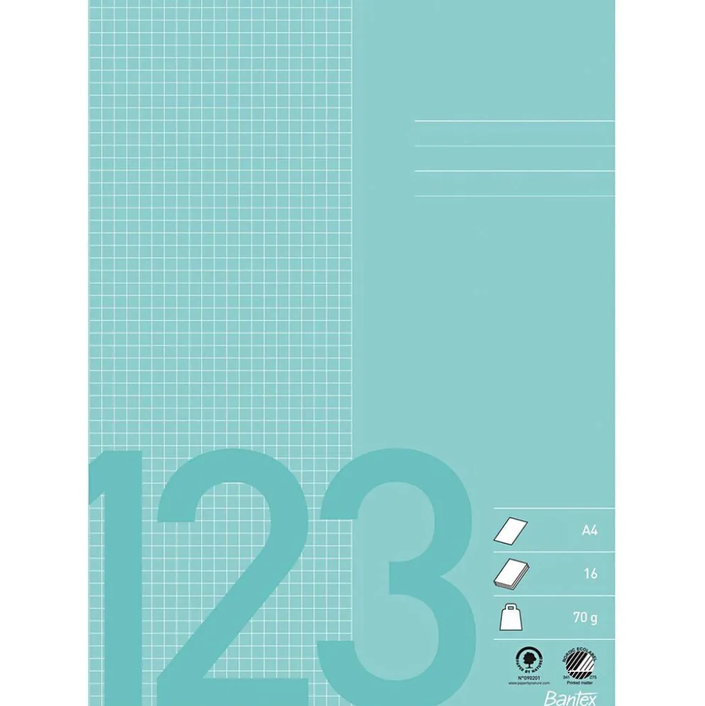 A4, stl. 21x29,7 cm, Antal sidor 32, rutor 5 × 5 mm, 70 g, blå, 10 st./ 1 förp.