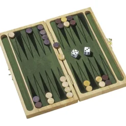 Backgammon, stl. 25x24x4 cm, DK, svart, 1 st., Dansk text