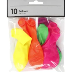 Ballonger, Dia. 23 cm, runda, neonfärger, 10 st./ 1 förp.