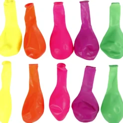 Ballonger, Dia. 23 cm, runda, neonfärger, 10 st./ 1 förp.