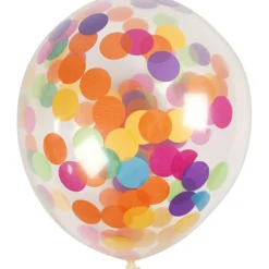 Ballonger med konfetti, runda, Dia. 23 cm, transparent, 4 st./ 1 förp.