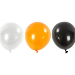 Ballonger, runda, Dia. 23-26 cm, svart, orange, vit, 10 st./ 1 förp.