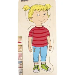 beleduc Träpussel i flera lager av människokroppen, flicka, stl. 29x14x19 cm, 1 st.