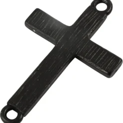 Berlocker, kors, stl. 20x30 mm, Hålstl. 2 mm, svart, 4 st./ 1 förp.