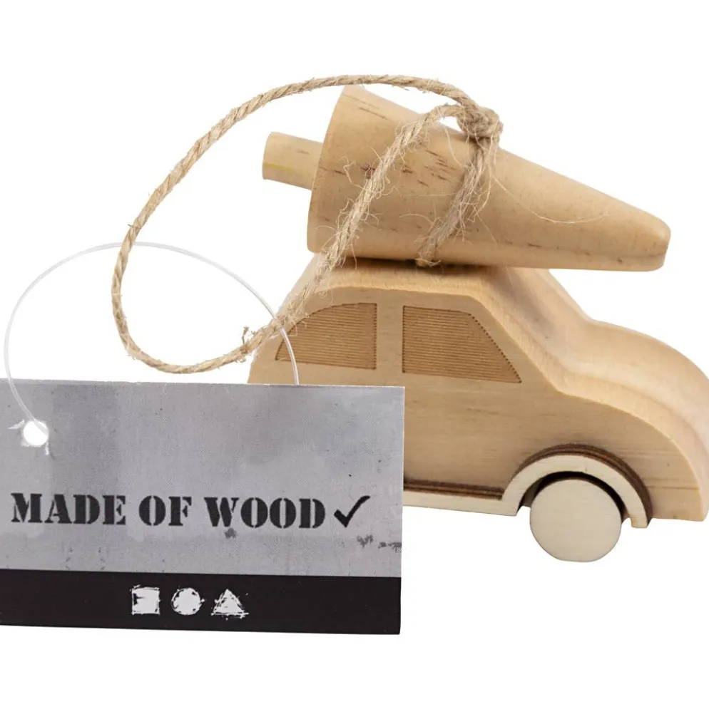 Bil med julgran, H: 5 cm, L: 6 cm, B: 3,5 cm, 1 st.