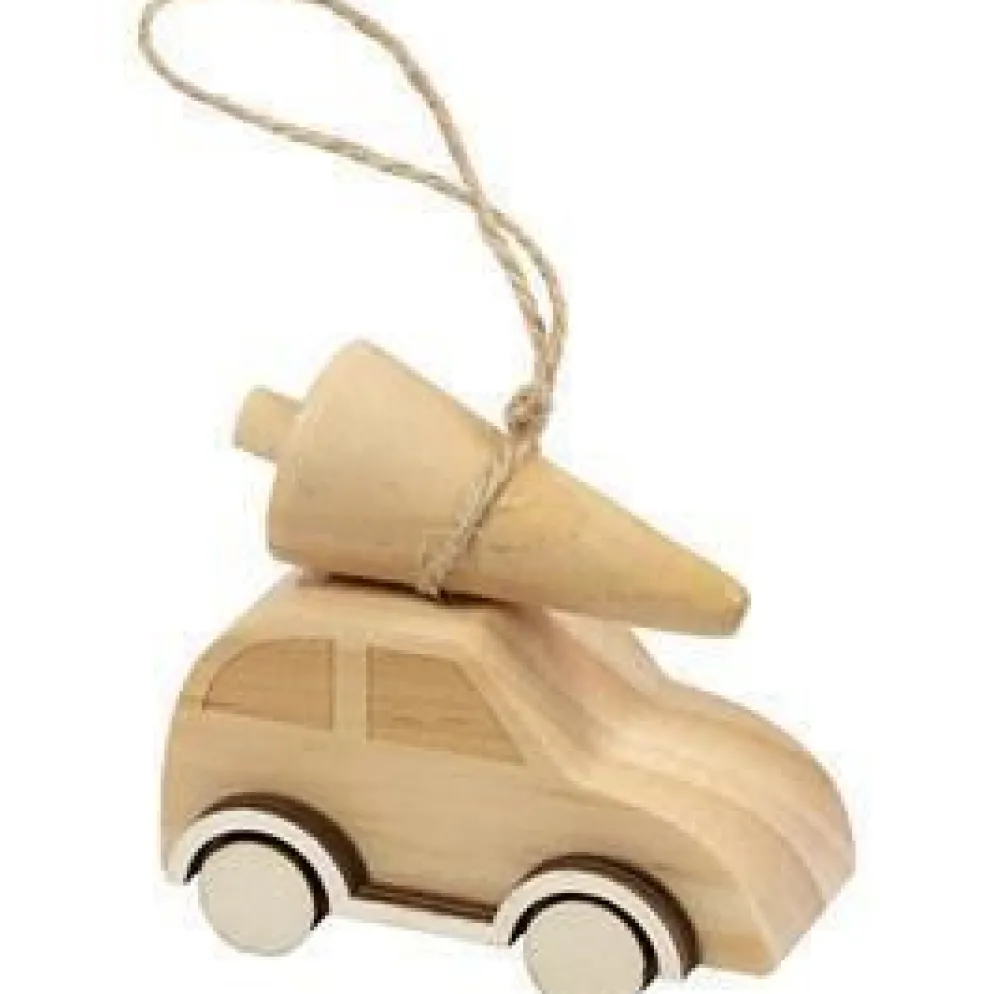 Bil med julgran, H: 5 cm, L: 6 cm, B: 3,5 cm, 1 st.