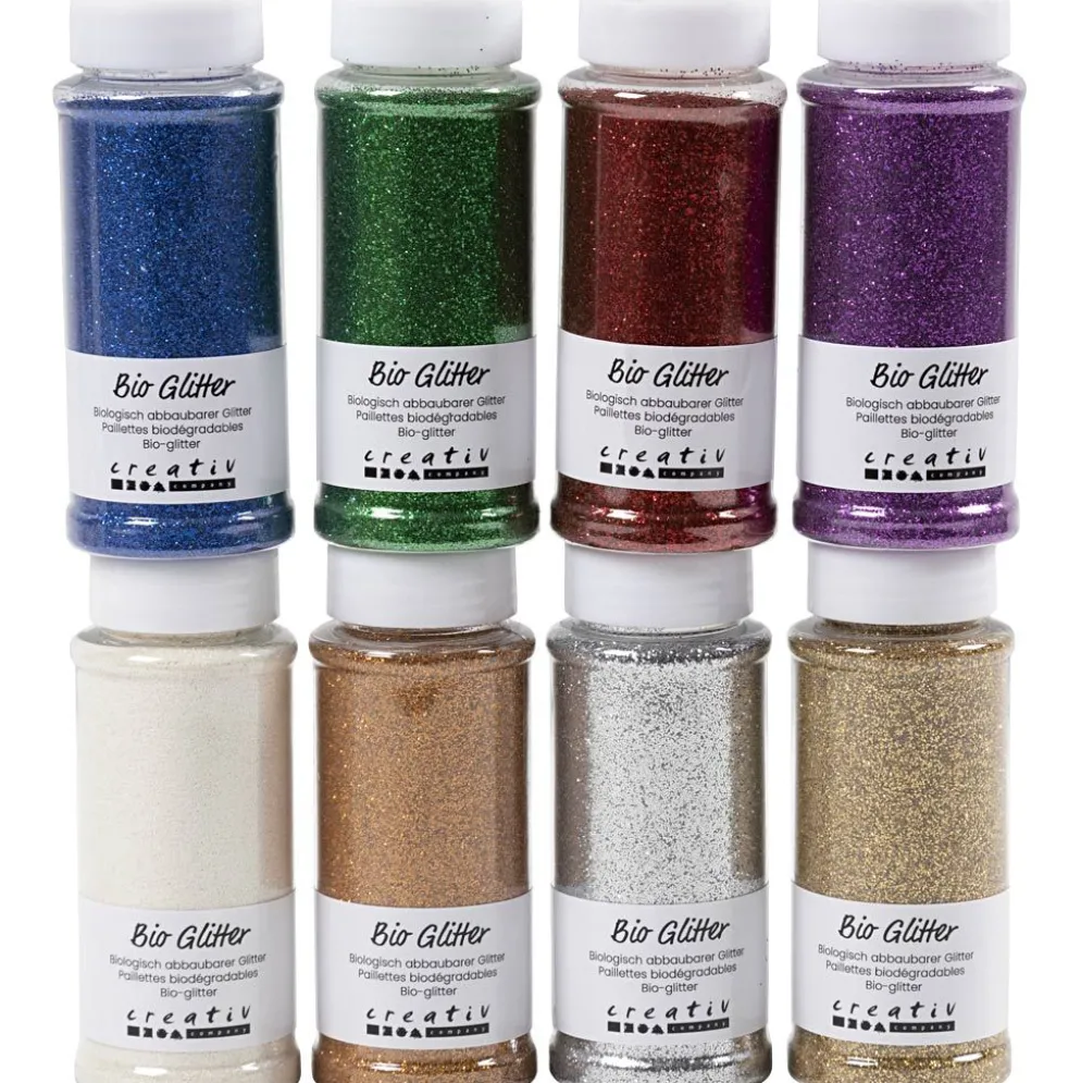 Bio-glimmer, mixade färger, 8x140 ml/ 1 förp.