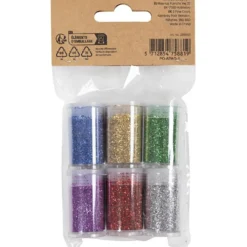 Bio-glimmer, mixade färger, 6x7 ml/ 1 förp.