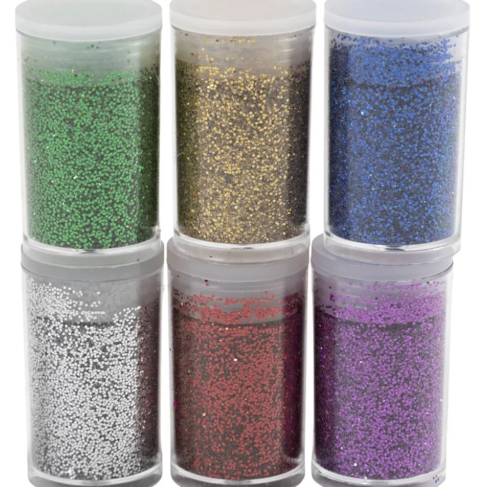 Bio-glimmer, mixade färger, 6x7 ml/ 1 förp.