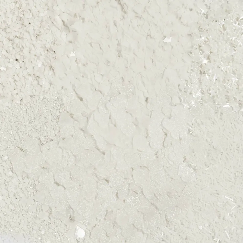 Biologiskt nedbrytbart glimmer och biologiskt nedbrytbara paljetter, silver, vit, 6x7 ml/ 1 förp.