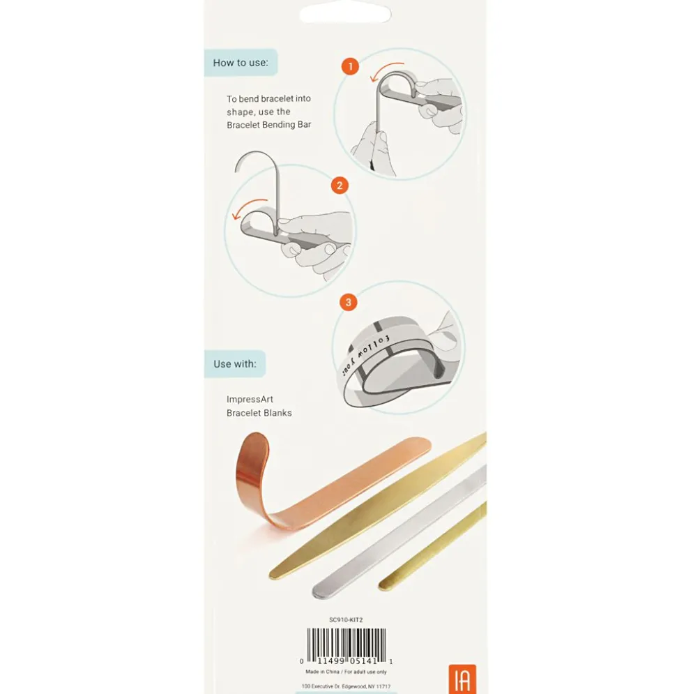 Böjverktyg och metallband till armband, L: 15 cm, B: 6-106 mm, aluminium, 1 set