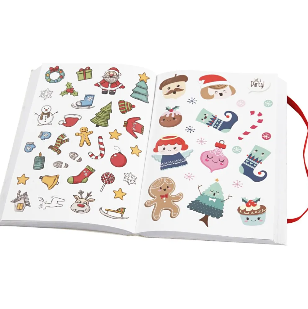 Bok med stickers, julmotiv, stl. 11,5x17 cm, ca. 1700 st., 76 ark, 1 st.
