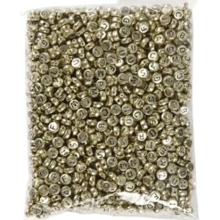 Bokstavspärlor, Dia. 7 mm, Hålstl. 1 mm, ca. 1500 st., guld, 165 g/ 1 förp.