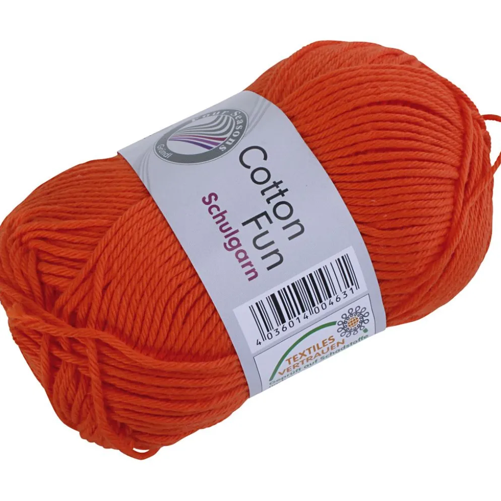 Bomullsgarn, orange, 10x50 g/ 1 förp.