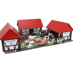 Bondgård med djur, stl. 31x45x15 cm, 1 set