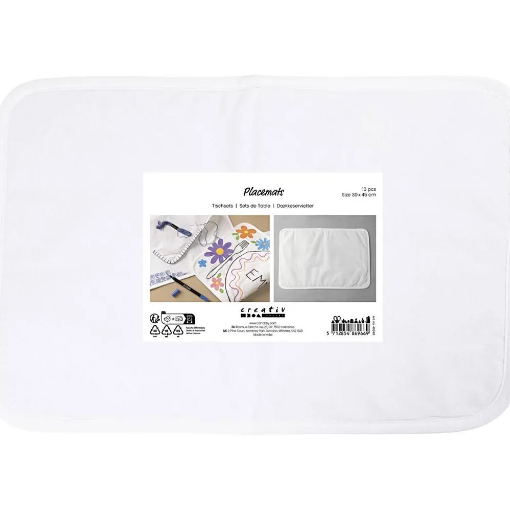 Bordstabletter, stl. 30x45 cm, 145 g, vit, 10 st./ 1 förp.