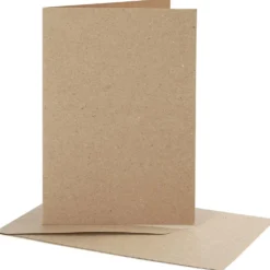 Brevkort, kortstl. 10,5x15 cm, kuvertstl. 11,5x16,5 cm, natur, 10 set/ 1 förp.