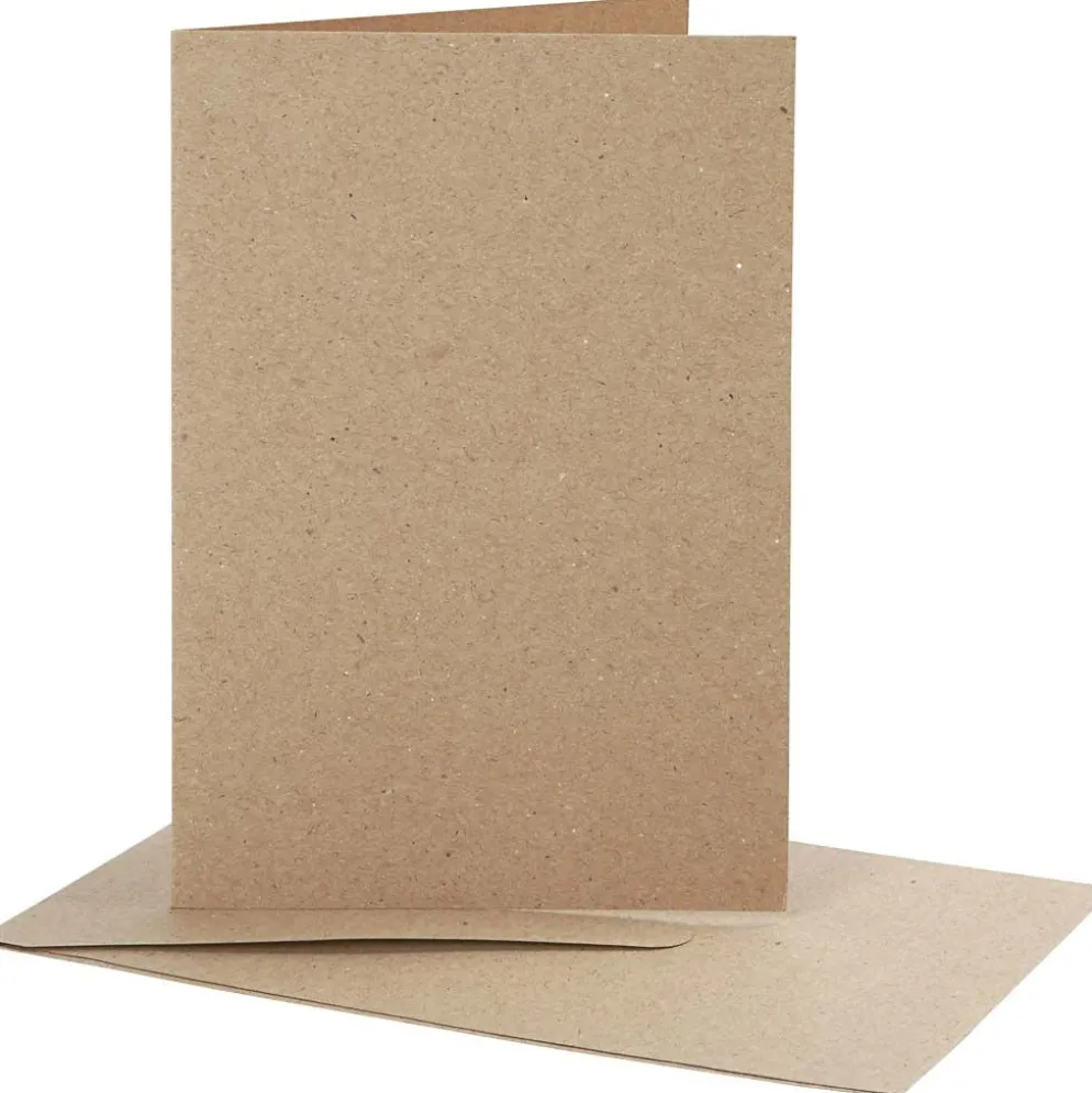 Brevkort, kortstl. 10,5x15 cm, kuvertstl. 11,5x16,5 cm, natur, 10 set/ 1 förp.