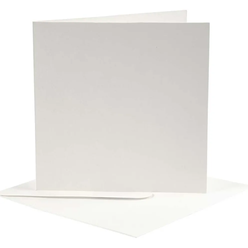 Brevkort, kortstl. 12,5x12,5 cm, kuvertstl. 13,5x13,5 cm, råvit, 10 set/ 1 förp.