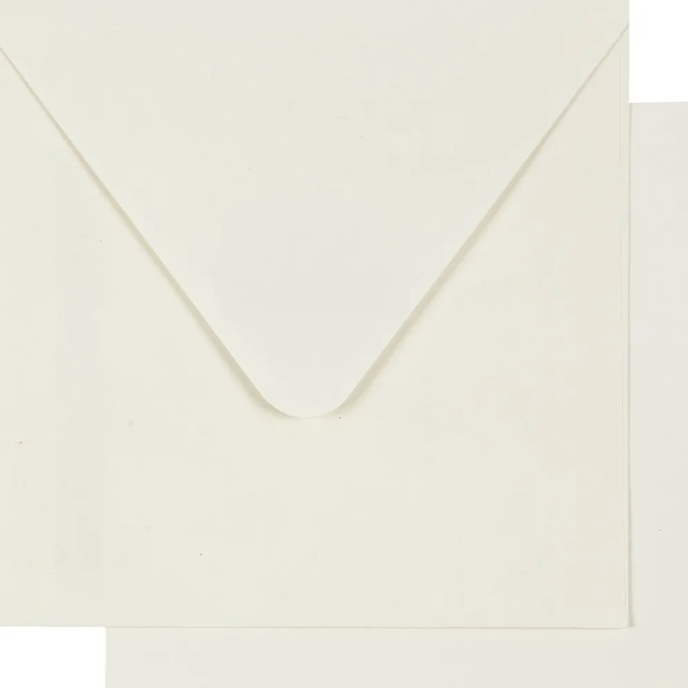 Brevkort, kortstl. 12,5x12,5 cm, kuvertstl. 13,5x13,5 cm, råvit, 10 set/ 1 förp.