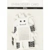 Broderifigurer, djur/robot, H: 8-13 cm, B: 8-13 cm, vit, 6x3 st./ 1 förp.