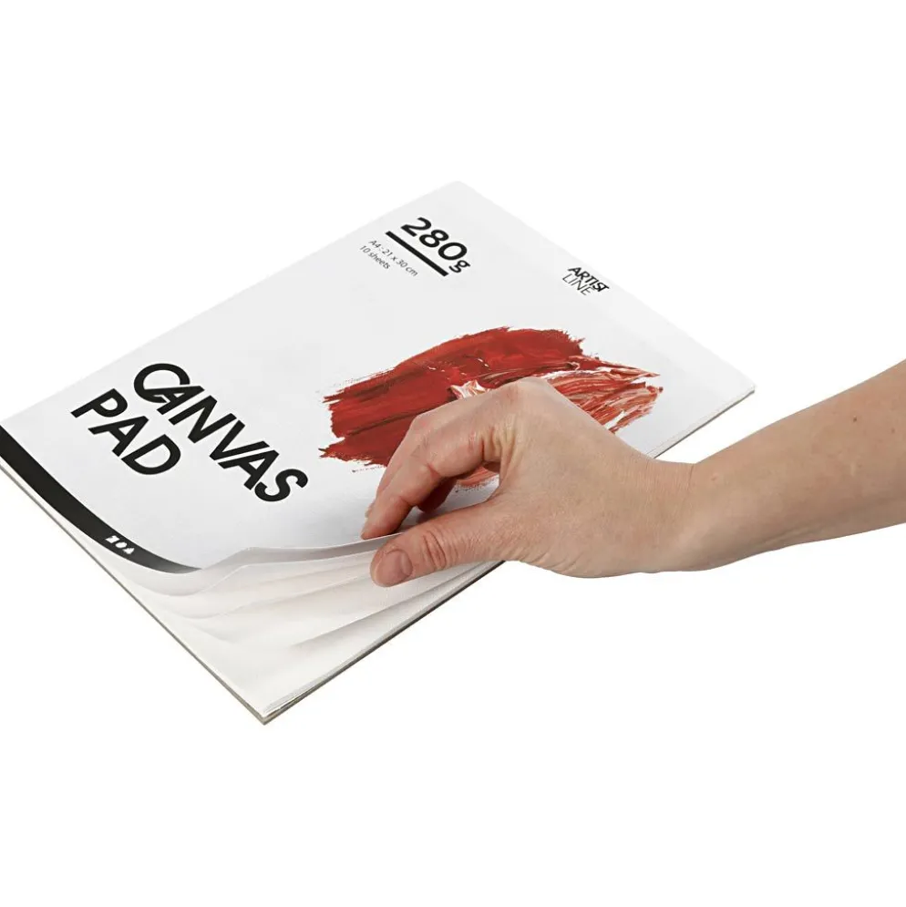 Canvas Block, A4, ark 210x297 mm, 280 g, vit, 10 ark/ 1 st.