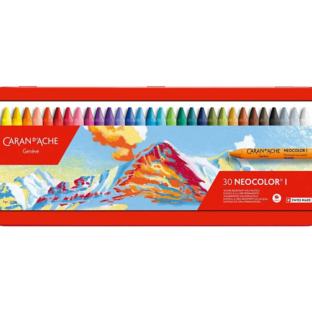 CARAN D’ACHE Neocolor I, L: 10 cm, tjocklek 8,5 mm, mixade färger, 30 st./ 1 förp.