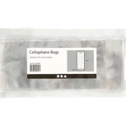 Cellofanpåse, H: 16 cm, stl. 6,5x4,5 cm, tjocklek 25 my, 20 st./ 1 förp.