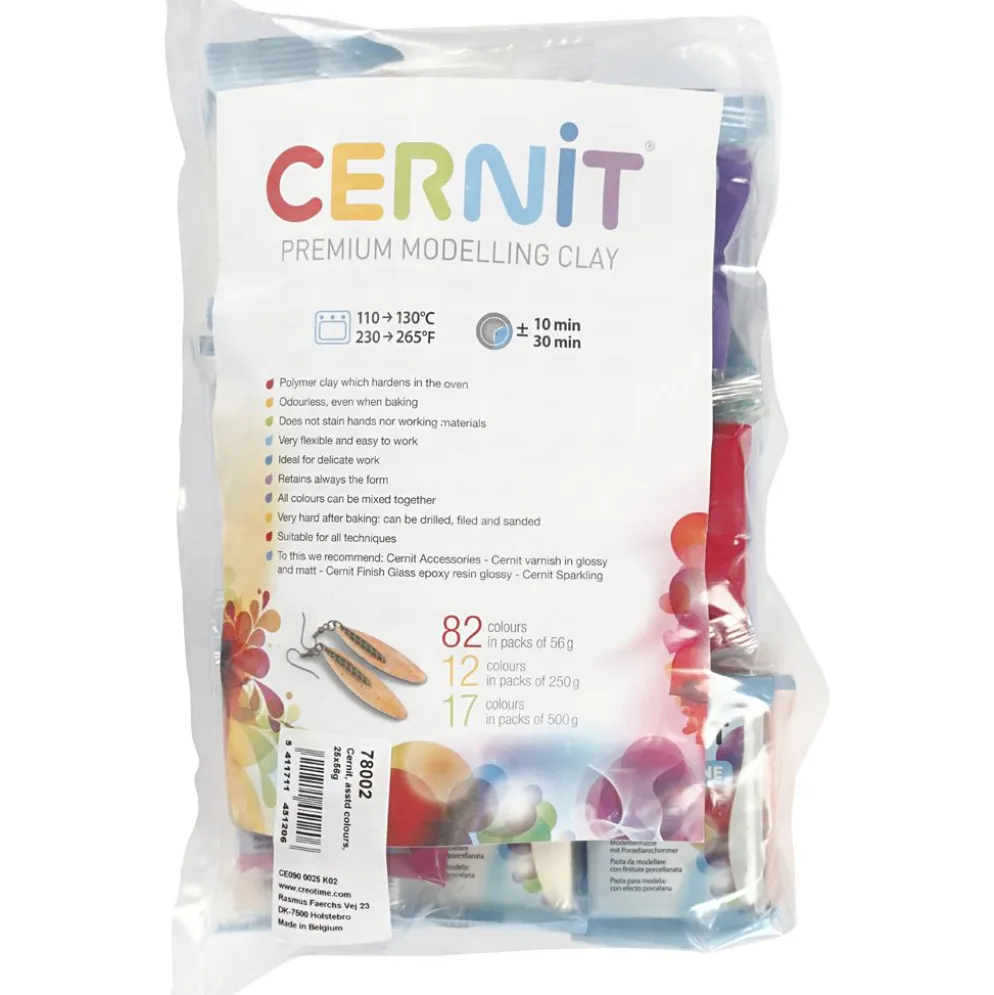 Cernit, Innehållet kan variera , mixade färger, 25x56 g/ 1 förp.