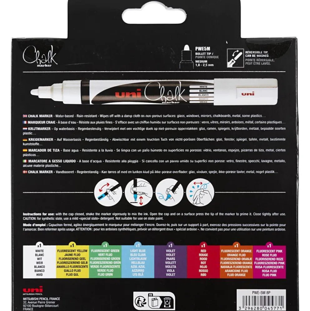 Chalk Marker, spets 1,8-2,5 mm, 8 st./ 1 förp.