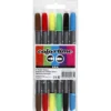 Colortime Dubbeltusch, spets 2,3+3,6 mm, standardfärger, 6 st./ 1 förp.
