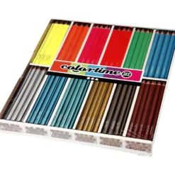 Colortime Färgblyerts, L: 17,45 cm, kärna 3 mm, metallicfärger, neonfärger, 144 st./ 1 förp.