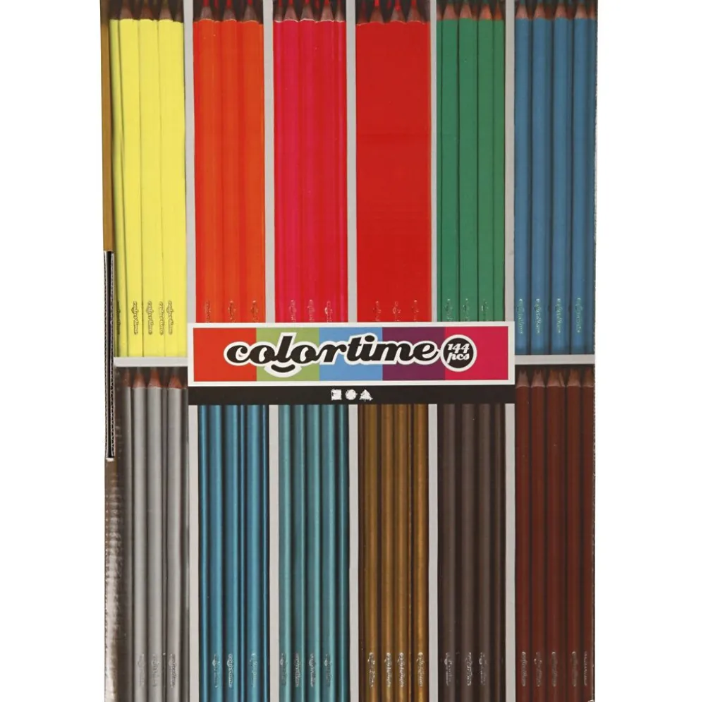 Colortime Färgblyerts, L: 17,45 cm, kärna 3 mm, metallicfärger, neonfärger, 144 st./ 1 förp.