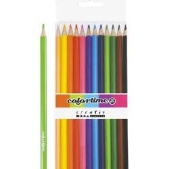 Colortime Färgblyerts, L: 17,45 cm, kärna 3 mm, mixade färger, 12 st./ 1 förp.
