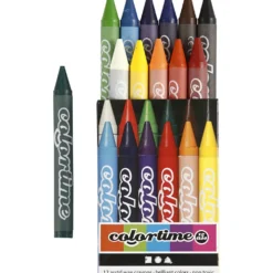 Colortime Färgkritor, L: 10 cm, tjocklek 11 mm, mixade färger, 2x12 st./ 1 förp.