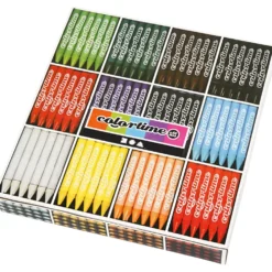 Colortime Färgkritor, L: 10 cm, tjocklek 11 mm, mixade färger, 12x24 st./ 1 förp.